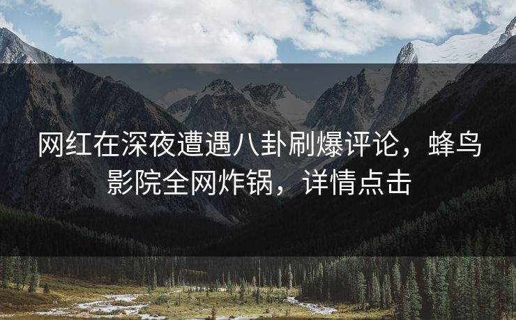 网红在深夜遭遇八卦刷爆评论，蜂鸟影院全网炸锅，详情点击