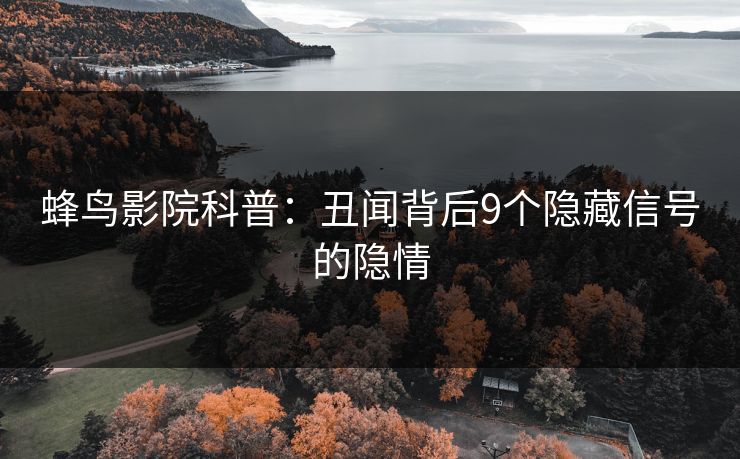 蜂鸟影院科普：丑闻背后9个隐藏信号的隐情