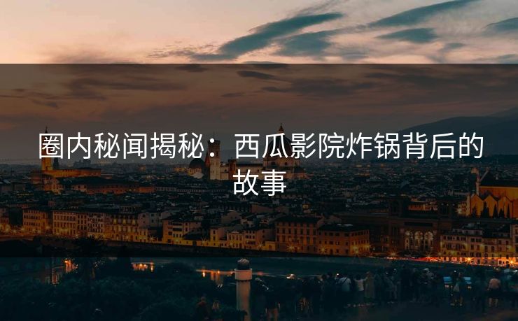圈内秘闻揭秘：西瓜影院炸锅背后的故事