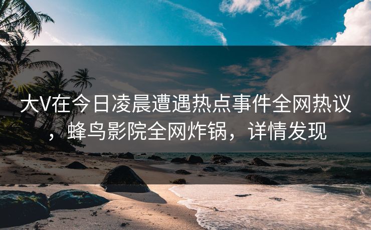 大V在今日凌晨遭遇热点事件全网热议，蜂鸟影院全网炸锅，详情发现